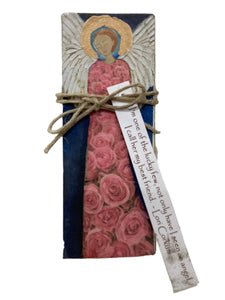 Small Wood Block Angel - I'm one of the lucky few, not only have I seen an angel, I call her my best friend. - Lori Corkum