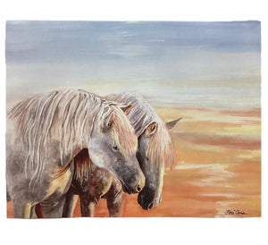 Notecard - Sunset Horses - Single Card