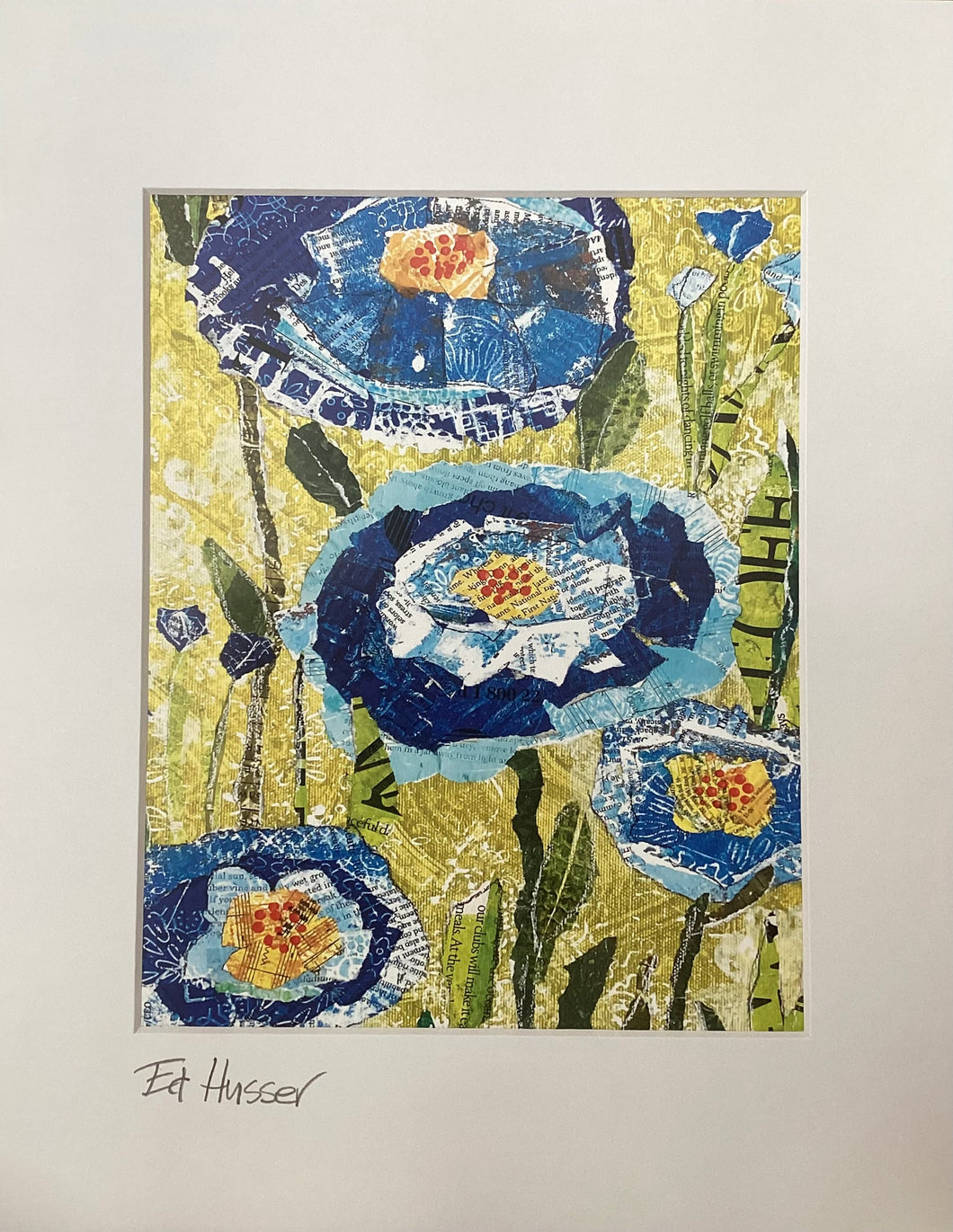 Blue on Green - Print