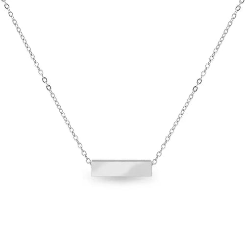 Stainless Steel Horizontal Mini Bar Necklace Blank - Stainless