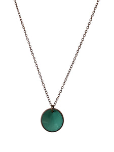 Enameled Penny Necklace - Copper/Verdigris