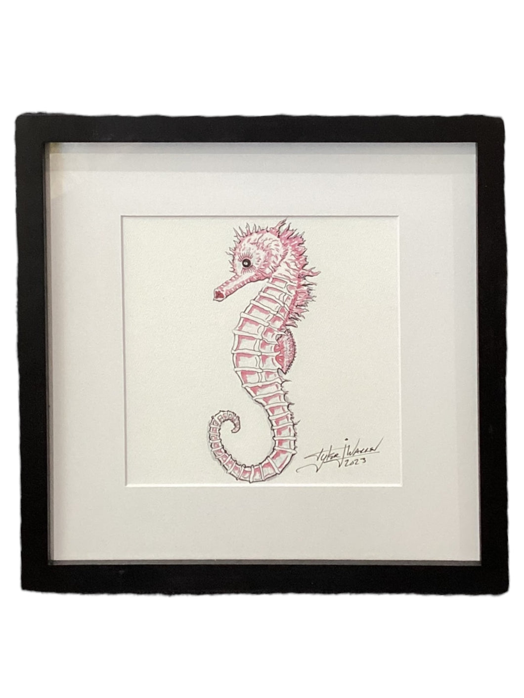 Pink Seahorse with Frame