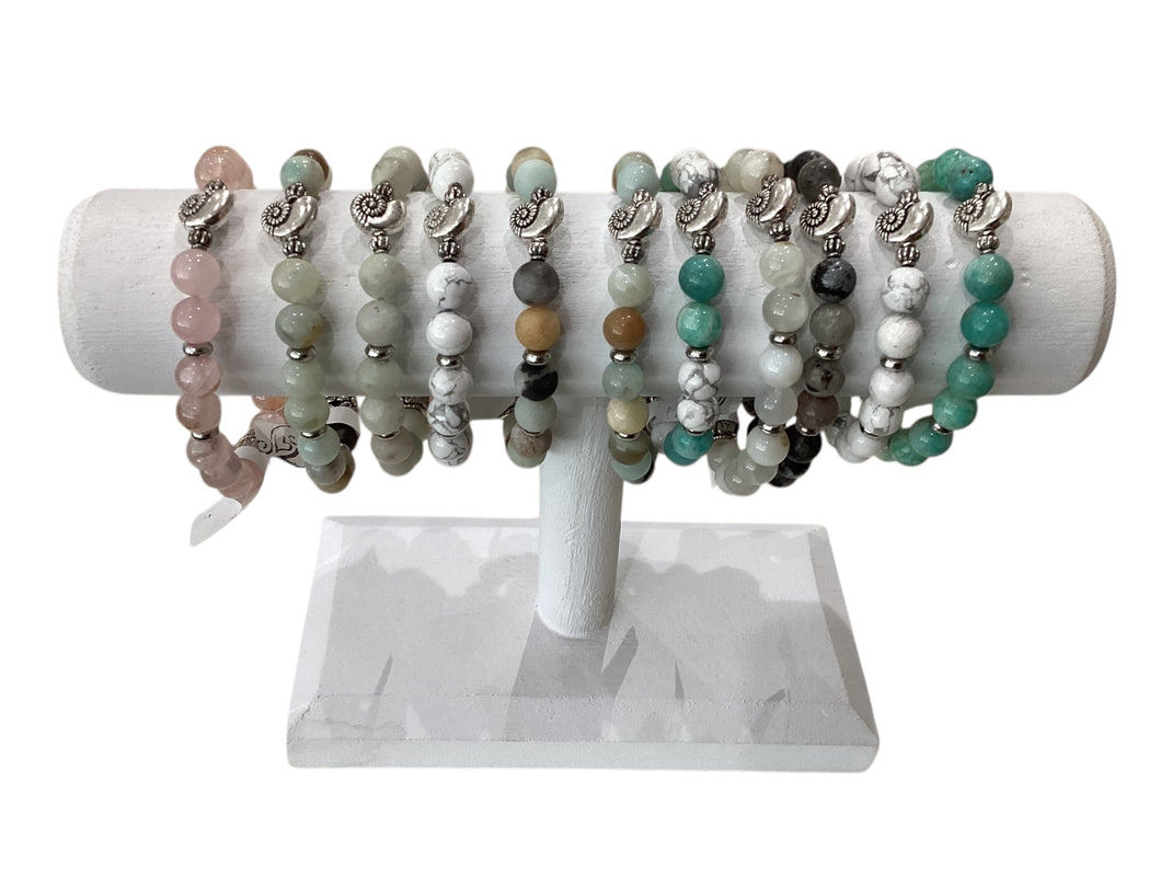 Beaded Bracelet - Nautilus Charm