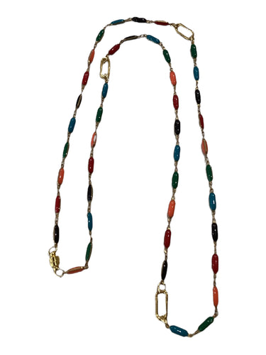 Enamel Long Necklace - Multi