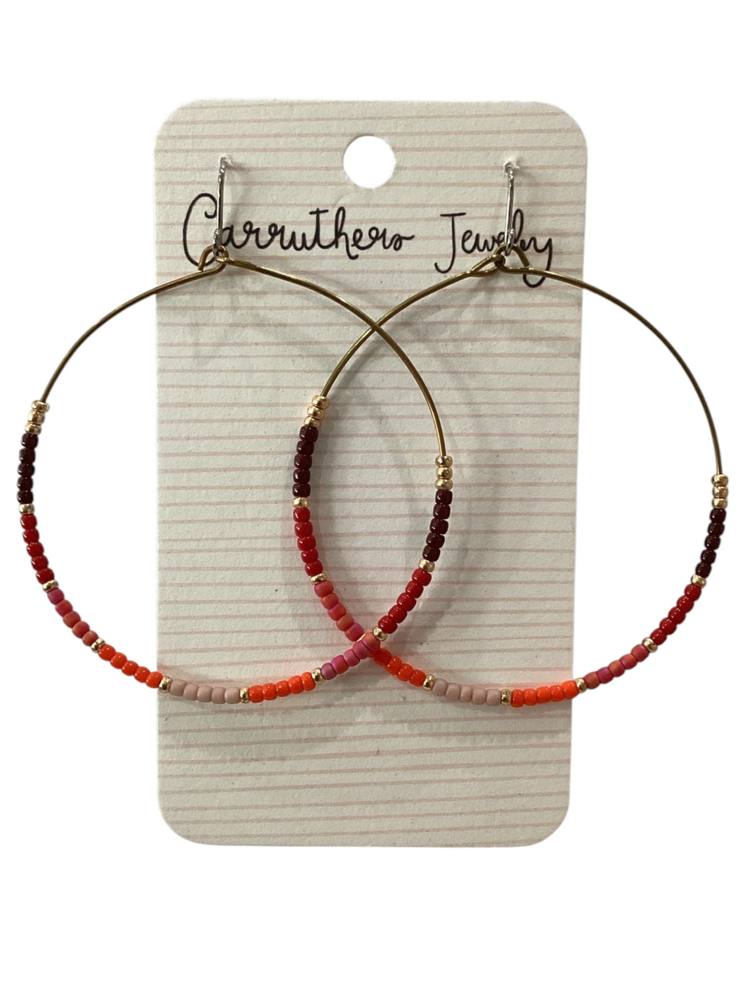 Red Hoop Earrings