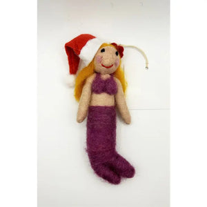 Felted Wool "Christmas Mermaid Madison" Ornament