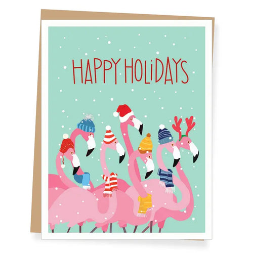 Flamingos Christmas Card
