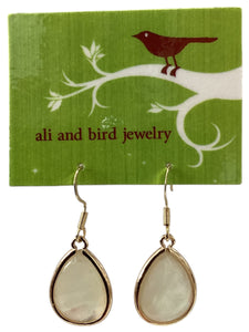 Teardrop Earrings - Gold/Mother of Pearl