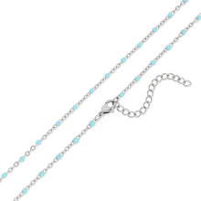 18K Gold PVD Stainless Steel Turquoise Chain Necklace - Stainless