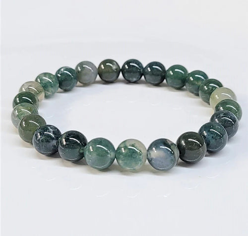 Moss Agate Bracelet - 8mm