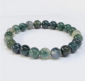 Moss Agate Bracelet - 8mm