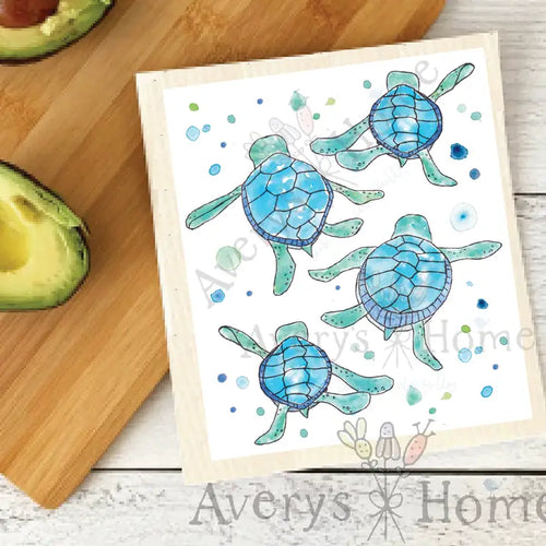 Baby Sea Turtles Walking Swedish Dishcloth