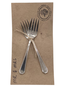 "Mr. & Mrs." Stamped Forks