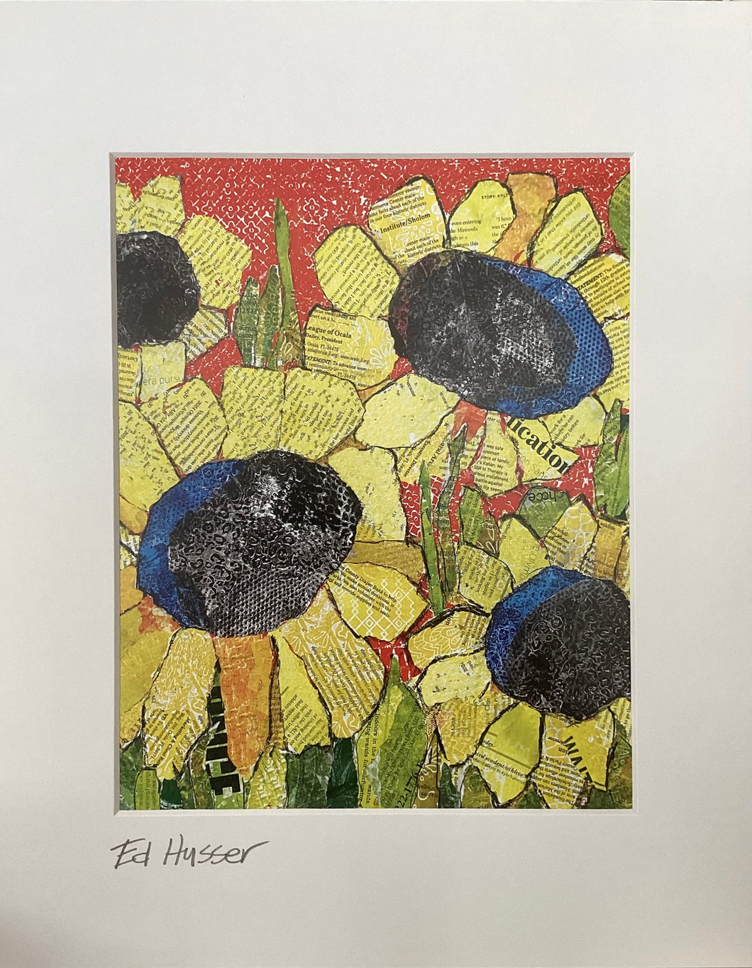 Sunflowers on Orange - Print