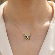 Gold Dipped Mini Butterfly Pendant Necklace - Silver