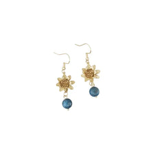 Small Flower and Apatite Earrings