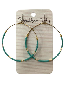 Teal Hoop Earrings