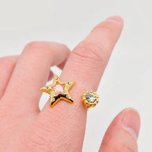 Pink Zircon Star Ring - 18k Gold Plated