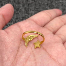 Star & Moon Ring - 18k Gold Plated
