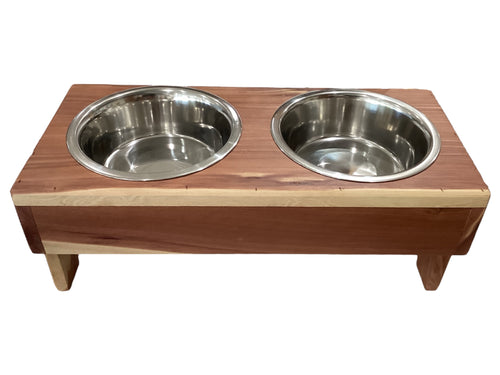 Dog Dish Stand - Large Red Cedar