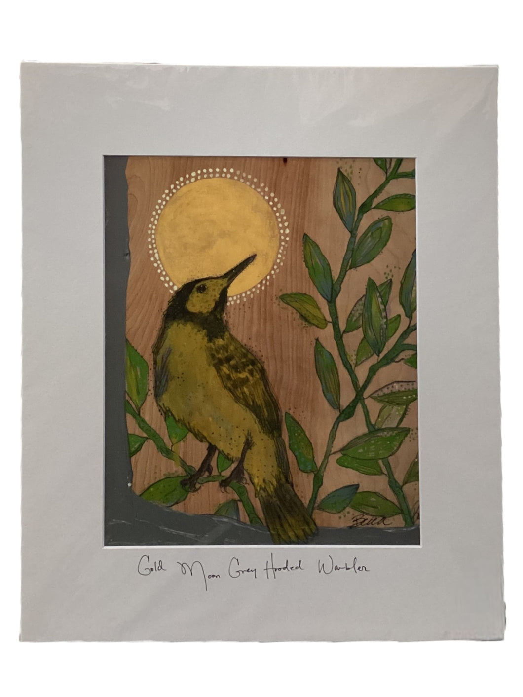 Gold Moon Grey Hooded Warbler - Print - 16