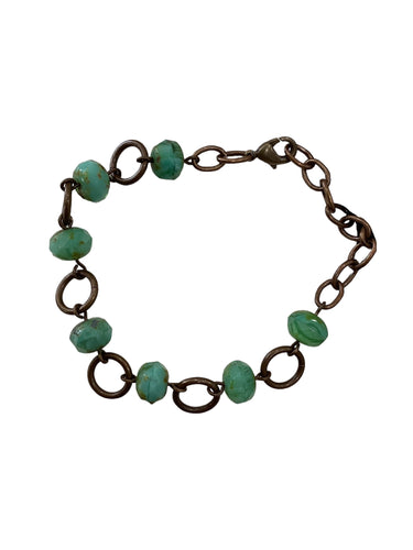 Bright Green Rondelle Bead Bracelet