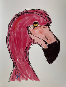 201 - Flamingo Notecard