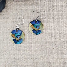 Alcohol Ink Stainless Steel Small Circle Earrings