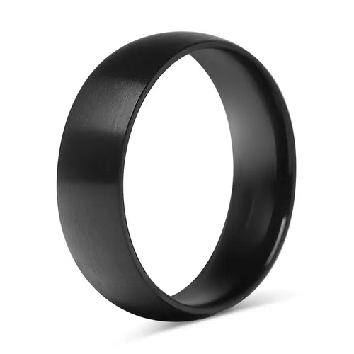 Black Matte Stainless Steel Ring - 6mm