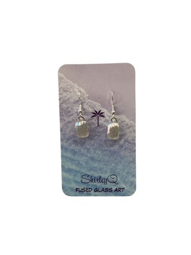 Small Clear Dichro Dangle Earrings