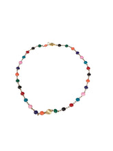 Enamel Button Chocker - Gold/Multi