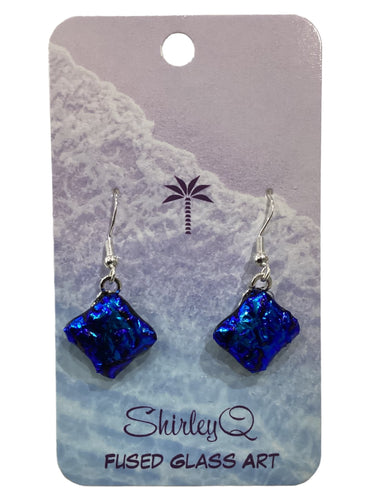 Small Dangle Earrings - Blue Dichro