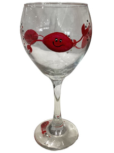 Stemmed Wine Glass - Red Crab