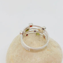 Copper Inlaid Colored Cubic Zirconia Ring
