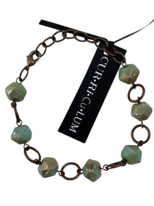 Mint Green English Cut Czech Glass Bracelet