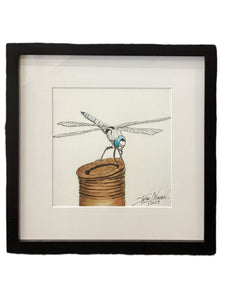 Blue Dragonfly with Frame