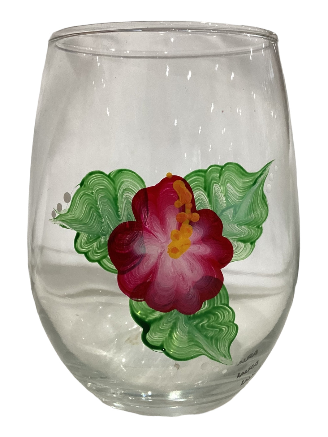 Stemless Wine Glass - Hibiscus