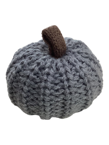 Mini Knit Pumpkin - Gray