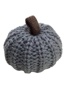 Mini Knit Pumpkin - Gray