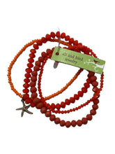 Set of 4 - Crystal bracelets w/charm