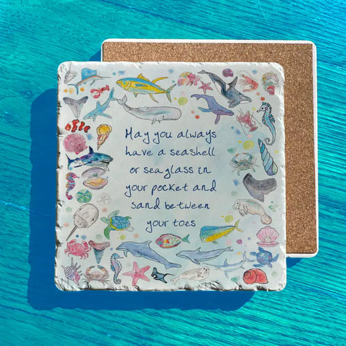 Ocean Life Beach Blessing Stone Trivet