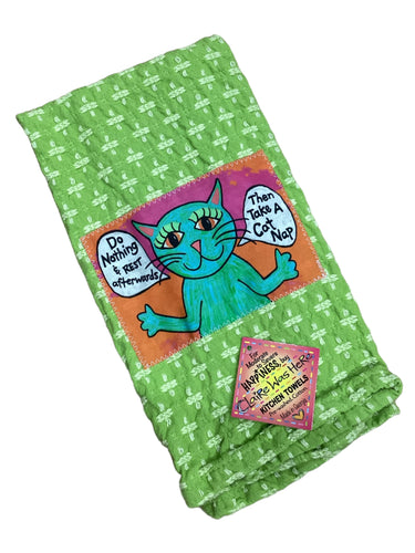 #109 Tea Towel - Cat Nap