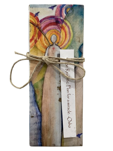 Small Wood Block Angel