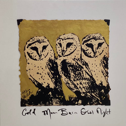 Gold Moon Barn Owl Night - Original - 8