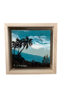 Palm Tree Glass Art Frame