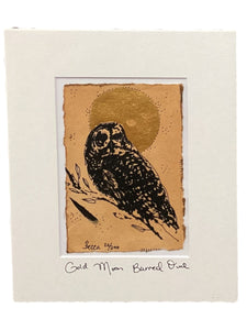 Gold Moon Barred Owl - Original - 8" x 10"