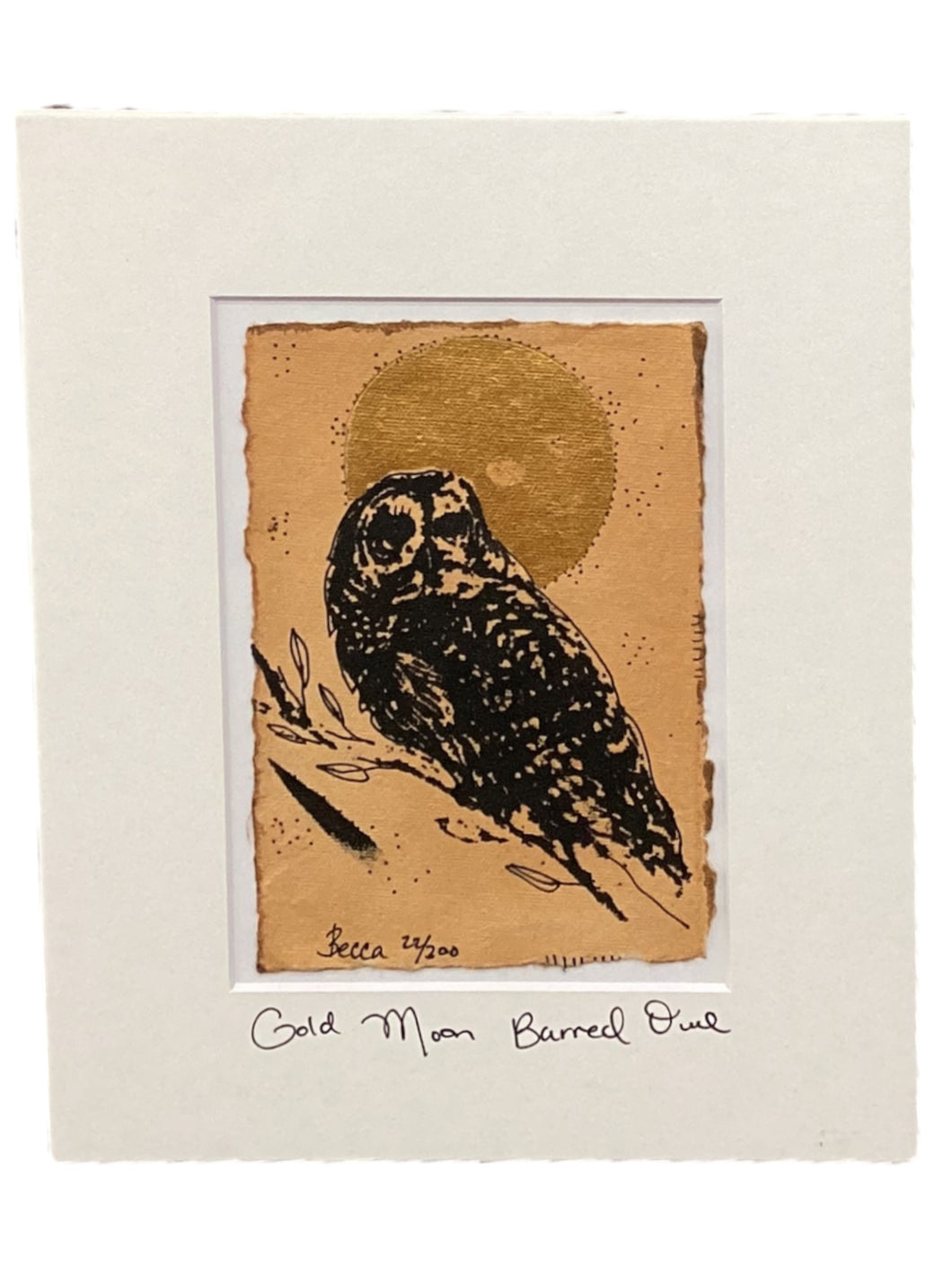 Gold Moon Barred Owl - Original - 8