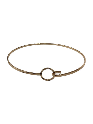 Gold Shapes Simple Hammered Bangle - Circle