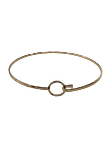 Gold Shapes Simple Hammered Bangle - Circle