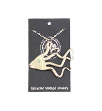 Silverplate Fish Necklaces With Crystal Eye